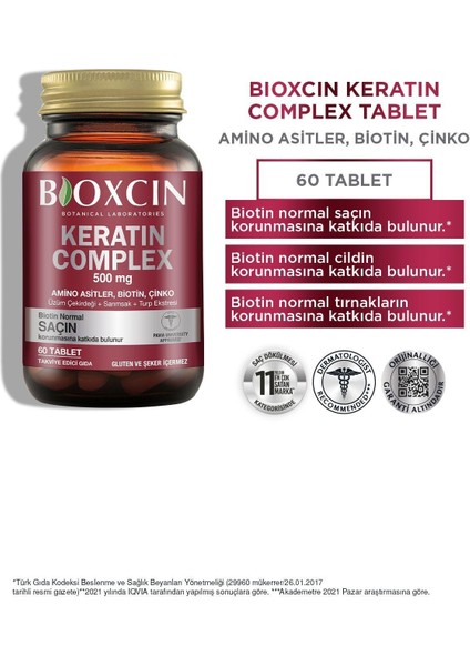 Keratin Complex 500MG 60 Tablet 2'li modelleri