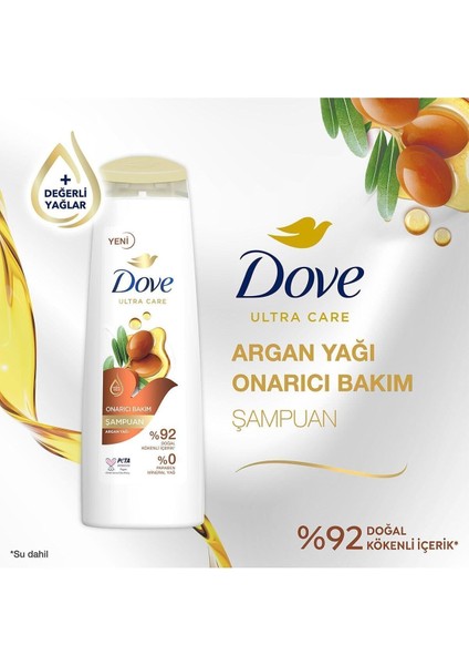 Ultra Care Saç Bakım Şampuanı Onarıcı Bakım Argan Yağı 400 ml X3 Adet