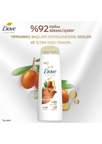 Ultra Care Saç Bakım Şampuanı Onarıcı Bakım Argan Yağı 400 ml X3 Adet