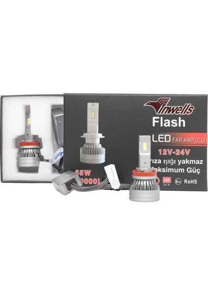 Yeni Ürün Yeni Flash Csp Led Xenon (ZENON) H11 (h8-h9-h16) 20,000 Lümen Arıza Işığı Yakmaz 55 watt