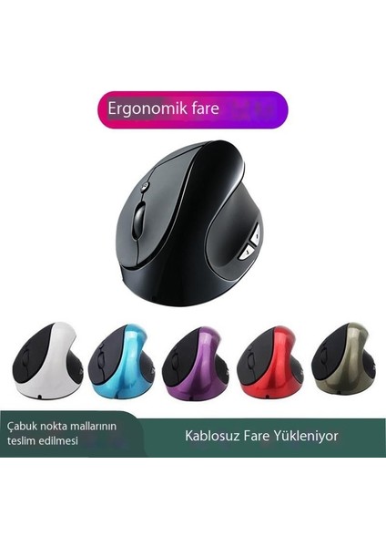 Ergonomik Dikey Fare Dik Tutuşlu 2.4g Kablosuz Fare (Yurt Dışından)