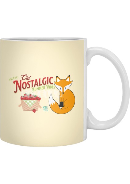 Fox And Tea_ Nostalgic Summer Vibes Beyaz Kupa