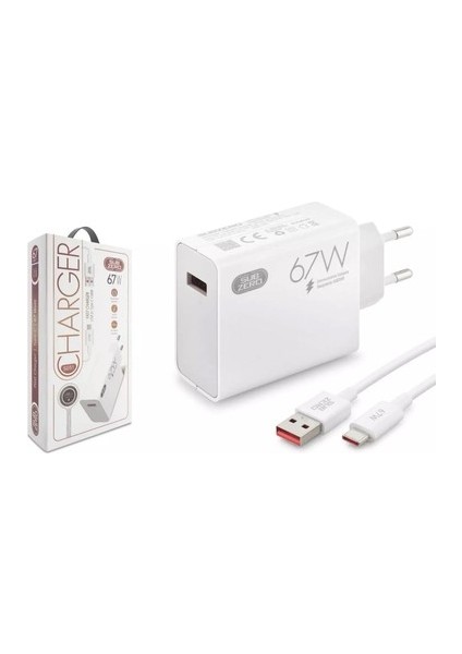 Trident A 67W Uyumlu SG51 67 Watt Hızlı Turbo Şarj Seti Kafa + Kablo