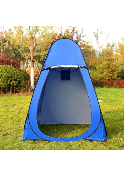 Kamp Outdoor Wc Duş Xl Giyinme Çadırı Iç Astarlı 190X150X150 Fotoğraf Prova Kabini Büyük Boy Mavi