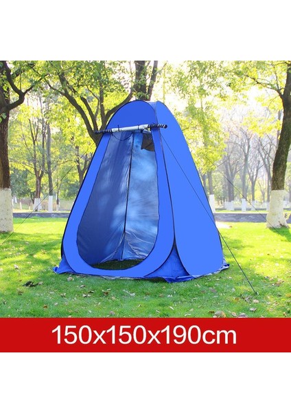 Kamp Outdoor Wc Duş Xl Giyinme Çadırı Iç Astarlı 190X150X150 Fotoğraf Prova Kabini Büyük Boy Mavi