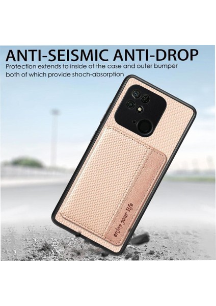 Xiaomi Redmi 10C Manyetik Kart Tutucu Rfıd Engelleme Standı Kamera Için Kılıf (Yurt Dışından)