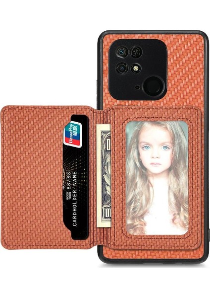 Xiaomi Redmi 10C Manyetik Kart Tutucu Rfıd Engelleme Standı Kamera Için Kılıf (Yurt Dışından)
