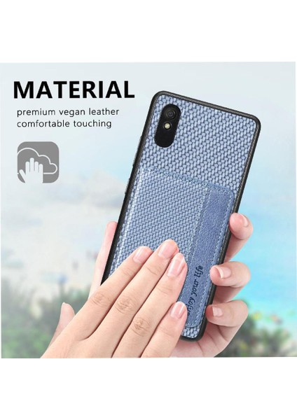 Xiaomi Redmi 9A Manyetik Kart Tutucu Rfıd Engelleme Için Kılıf Komple Standı (Yurt Dışından)