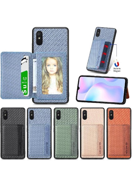 Xiaomi Redmi 9A Manyetik Kart Tutucu Rfıd Engelleme Için Kılıf Komple Standı (Yurt Dışından)