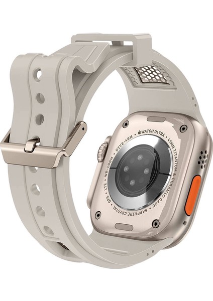 Watch Ultra 49MM Redclick KRD-117 Hava Alabilen Delikli Metal Desenli Silikon Kordon fırsatları