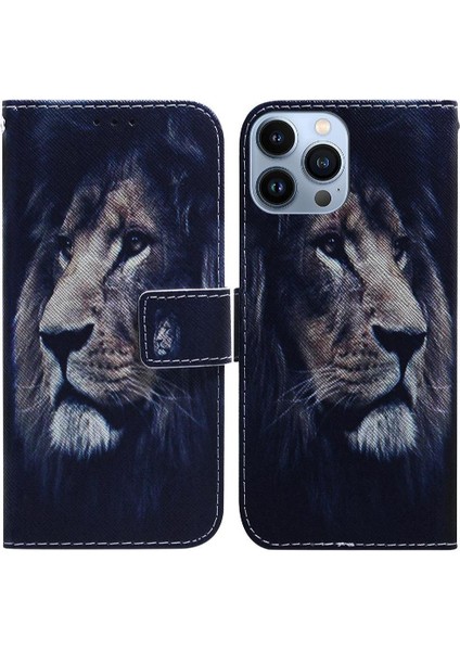IPhone 15 Pro Cüzdan Boyalı Pu Deri Kart Yuvaları Için Flip Case (Yurt Dışından)