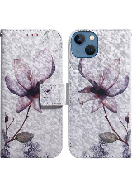 IPhone 14 Için Flip Case Artı Cüzdan Boyalı Pu Deri Manyetik Kapatma (Yurt Dışından)