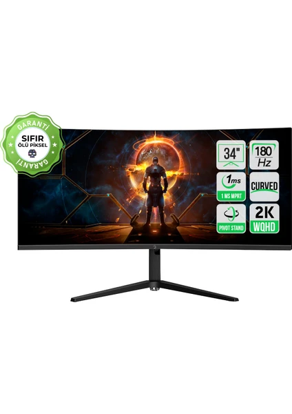 WQ34  34'' 1ms 180Hz Curved 2k Uwqhd 3440*1440 Gaming Monitör