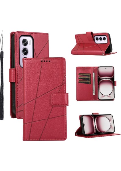 Oppo Oppo 12 Pro 5g Için Flip Case Üç Kart Yuvaları Darbeye Kickstand (Yurt Dışından)