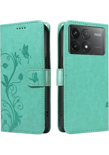 Xiaomi Redmi K70 Cüzdan Telefon Kılıfı Için Kılıf Kabartmalı Kelebek ile Yüksek (Yurt Dışından)
