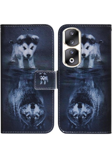Onur Için Flip Case 90 Pro Pu Deri Manyetik Kapatma Cüzdan Boyalı (Yurt Dışından)