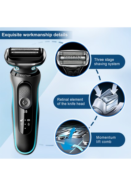 Braun Series 5/6 Tıraş Makinesi 53B Yedek Parçayla Uyumlu (Yurt Dışından)