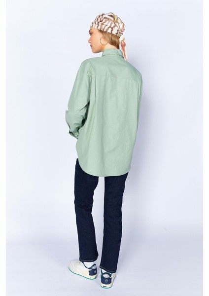 Mint Kadın Rahat Kesim Poplin Gömlek| EK100163867-3867