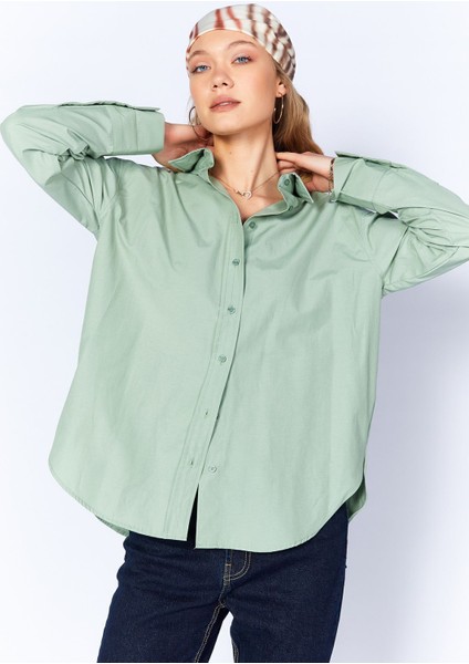Mint Kadın Rahat Kesim Poplin Gömlek| EK100163867-3867 fırsatları