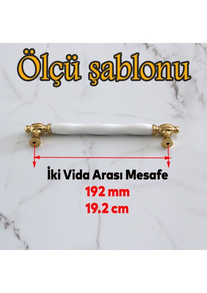 Pepuza Gerçek Porselen Altın Gold 192 mm Mobilya Mutfak Kulp Çekmece Dolap Kulplar Kulpu Kulbu fiyatları