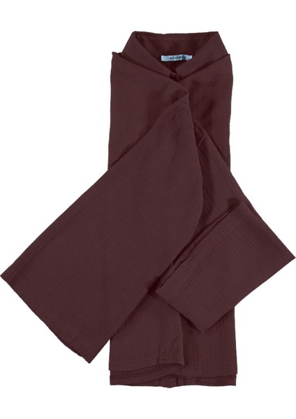 Kahve Taş Kolları Salaş Yıkamalı Müslin Oversize Rahat Kalıp Kadın Basic Gömlek| MKS166881-01-6881 fiyatları