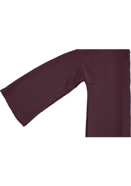 Kahve Taş Kolları Salaş Yıkamalı Müslin Oversize Rahat Kalıp Kadın Basic Gömlek| MKS166881-01-6881 modelleri