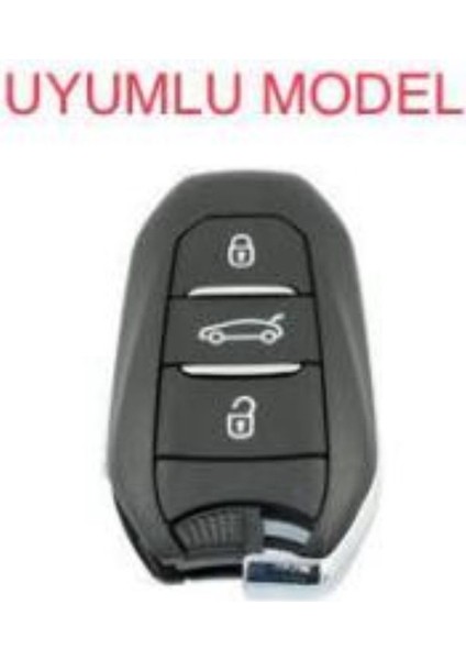Peugeot 208 308 508 2008 3008 5008 Rifter Anahtar Koruma Kılıfı Anahtarsız Çaliştırma Krom Detaylı