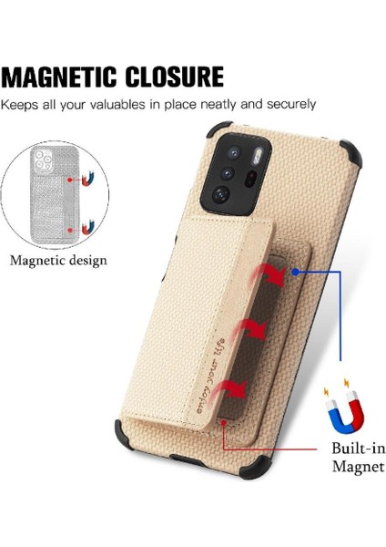 Xiaomi Redmi Için Not 10 Pro 5g Standı Fonksiyonu Manyetik Kart Tutucu (Yurt Dışından)