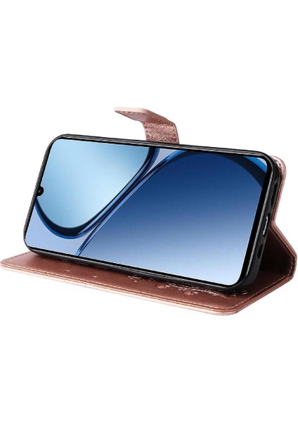Realme C63 Flip Kickstand Darbeye Kapak Pu Deri Kart ile Kılıf (Yurt Dışından)
