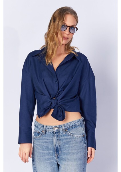 Lacivert Pamuk Karışımlı Oxford Gömlek| EK1000167422-7422 fiyatları