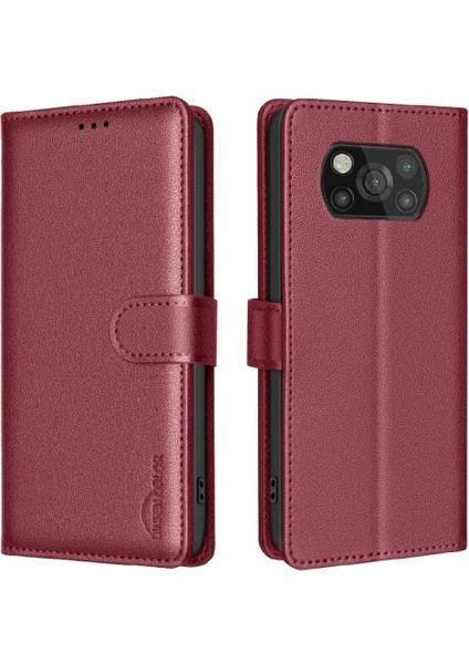 Xiaomi Poco X3 Nfc Cüzdan Manyetik Kart Tutucu Kickstand Pu Için Flip Case (Yurt Dışından)