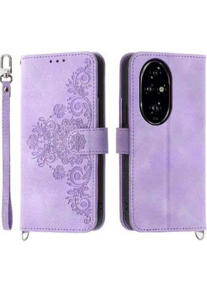 Onur Için Flip Case 200 Pro Çoklu Kredi Kartı Yuvaları Bileklik Kabartmalı (Yurt Dışından)