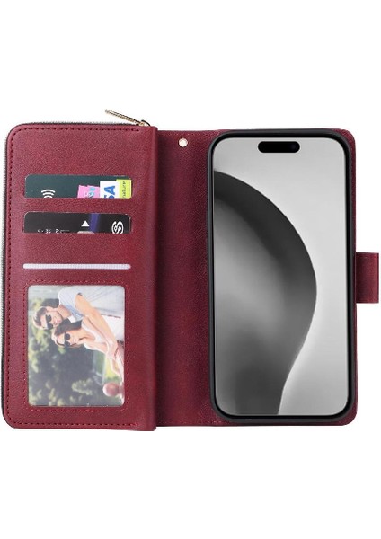 IPhone 16 Için Kılıf Pro Max Cüzdan Kılıf ile 9 Kart Yuvaları ile Kapak Çevirin (Yurt Dışından)