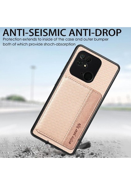 Xiaomi Redmi 10C Manyetik Kart Tutucu Rfıd Engelleme Standı Kamera Için Kılıf (Yurt Dışından)