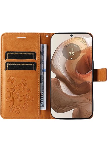 Motorola Moto X50 Ultra 5g Pu Deri Manyetik Kapak Için Kılıf Kart ile (Yurt Dışından)