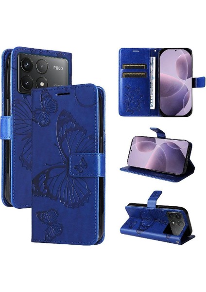 Kart Yuvası Standı ile Xiaomi Redmi K70 Pu Deri Kılıf Kickstand Çevirin (Yurt Dışından)