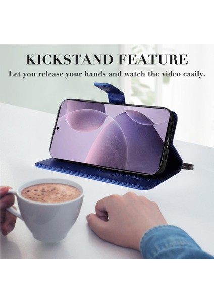 Kart Yuvası Standı ile Xiaomi Redmi K70 Pu Deri Kılıf Kickstand Çevirin (Yurt Dışından)