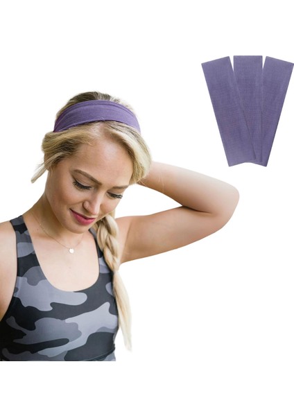 Salvia Dione Saç Bandı 3lü Kadın Erkek Spor Pamuk Likra Bandana Fitness Tenis Koşu Yürüyüş Trekking Makyaj Yüz Cilt Temizliği Bandi Outdoor Yoga Pilates Ter Alın Kafa Bandı Headband Hairband Seti