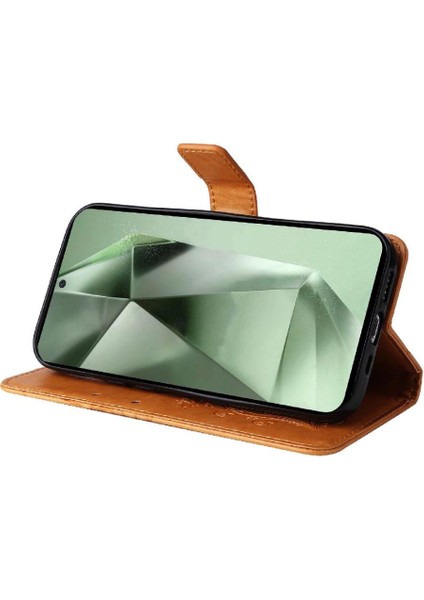 Samsung Galaxy S24 Fe Manyetik Kapak Için Kılıf Kart Yuvası Standı ile Pu Çevirin (Yurt Dışından) modelleri