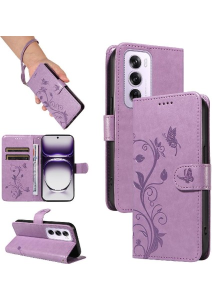 Oppo Hand 12 5g Için Kılıf ve Kart Yuvası El Yüksek ile Kabartmalı Kelebek (Yurt Dışından)