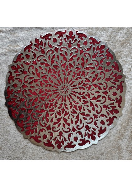 Orta Sehpa Runneri/masa Örtüsü/ Kadife/s.deri Işlemeli/bordo GÜMÜŞ/46CM fiyatları