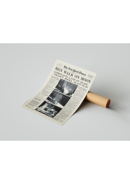 The New York Times Ay'a Yolculuk Duvar Poster 30 x 42 Çerçevesiz