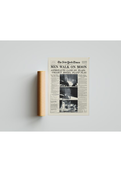 The New York Times Ay'a Yolculuk Duvar Poster 30 x 42 Çerçevesiz