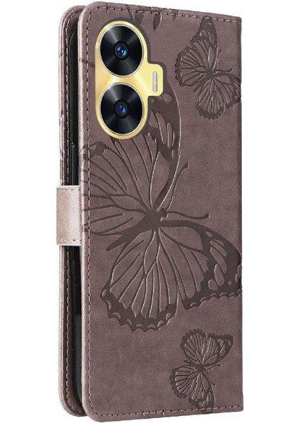 Kart Yuvası Standı Manyetik ile Realme C55 4g Flip Kickstand Için Flip Case (Yurt Dışından)