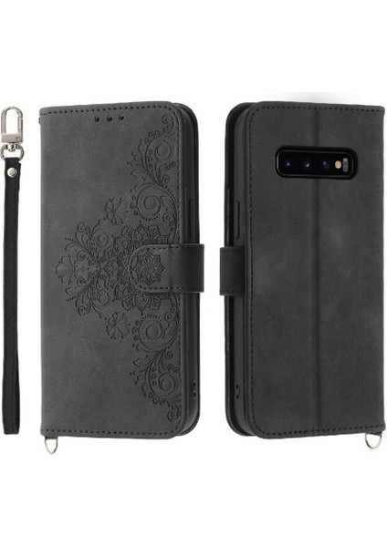Samsung Galaxy S10 Artı Çoklu Kredi Kartı Yuvaları Bileklik Için Flip Case (Yurt Dışından)