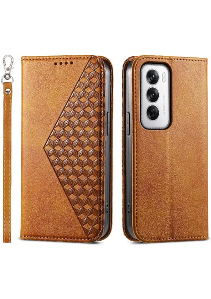 Oppo Oppo 12 5g Günlük Kullanım Için Flip Case Standı Cüzdan Eşkenar Dörtgen Şekli El (Yurt Dışından)