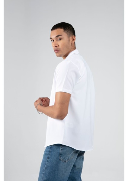 Beyaz Erkek Slim Fit Apaş Yaka Yazlık Gömlek| EE1007927-7927 fiyatları