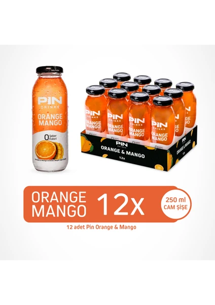 Orange Mango - Tropikal Beyaz Çay - Şekersiz & Kalorisiz - 250 ml x 12 Adet