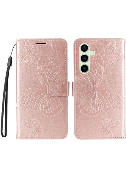 Samsung Galaxy S24 Fe Manyetik Kapak Için Kılıf Kart Yuvası Standı ile Pu Çevirin (Yurt Dışından)