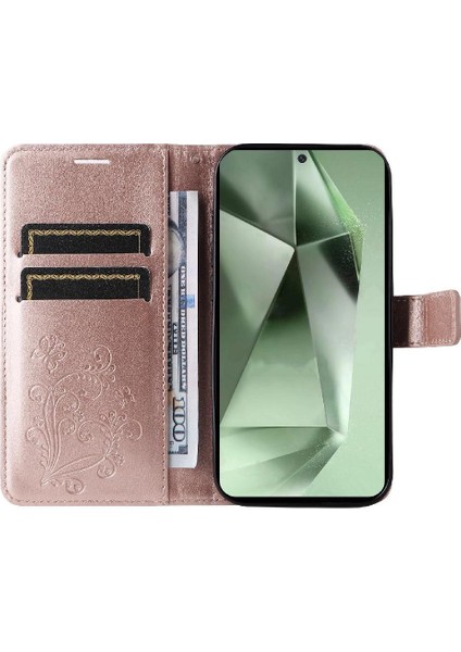 Samsung Galaxy S24 Fe Manyetik Kapak Için Kılıf Kart Yuvası Standı ile Pu Çevirin (Yurt Dışından) fırsatları